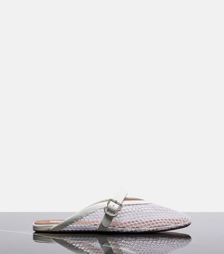 Fishnet leather-trimmed slip-on mules - Alaia - Modalova