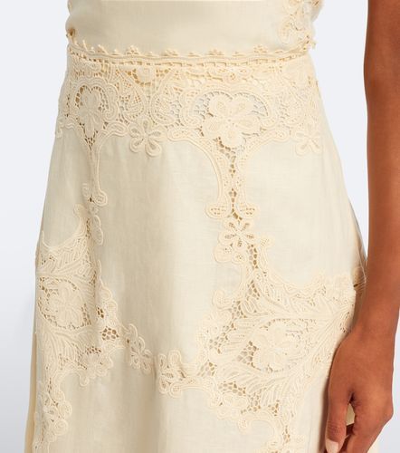 Gonna midi Fleur in lino con crochet - Ulla Johnson - Modalova