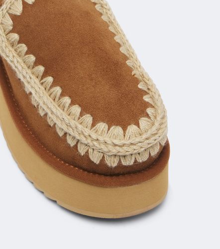 Mules platform in suede con shearling - Mou - Modalova