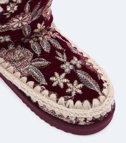 Shearling-lined velvet ankle boots - Mou - Modalova