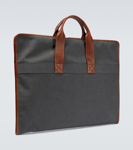 Leather-trimmed canvas garment bag - Brunello Cucinelli - Modalova
