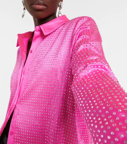 Camicia in raso con cristalli - Self-Portrait - Modalova