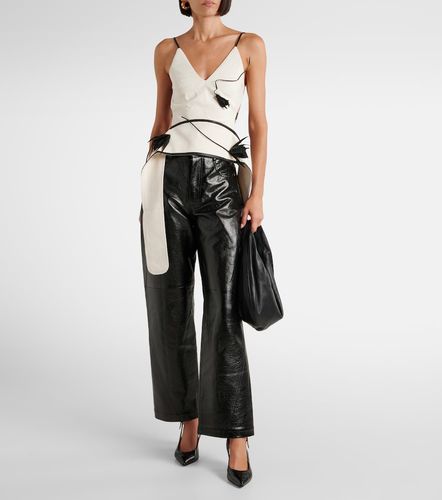 High-rise leather wide-leg pants - Jacques Wei - Modalova