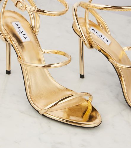 Strappy metallic leather sandals - Alaia - Modalova