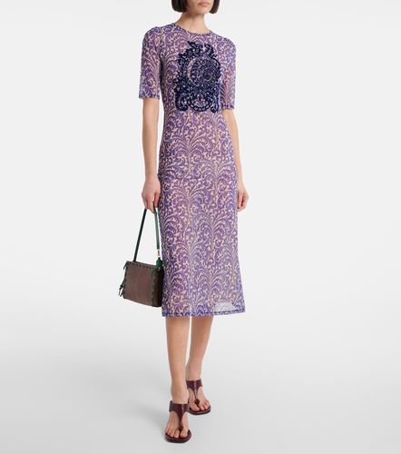 Etro Printed mesh midi dress - Etro - Modalova