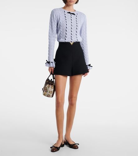 Bow-detail cable-knit virgin wool sweater - Valentino - Modalova