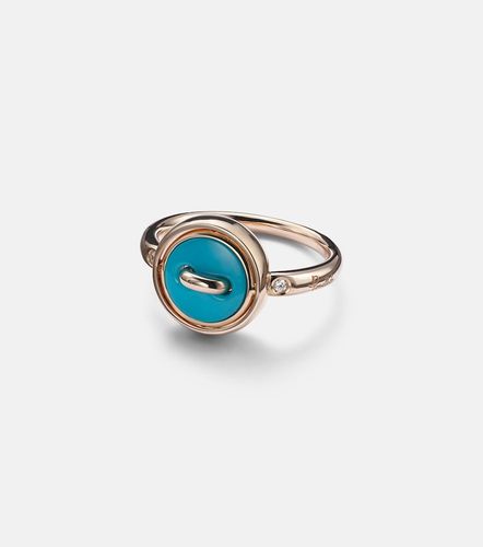 Anello Pom Pom Dot in rosa 18kt con turchese e diamanti - Pomellato - Modalova