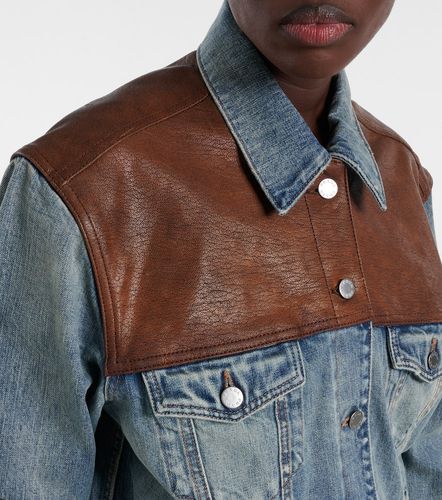 Prada Jeansjacke mit Leder - Prada - Modalova