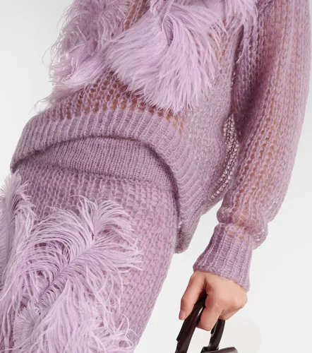 Pullover in misto mohair con piume - The Attico - Modalova
