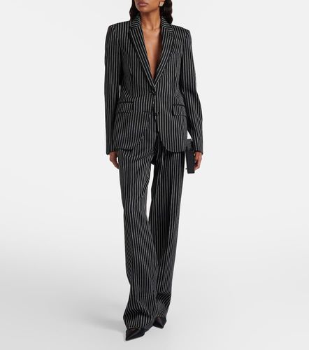 Blazer in lana e cotone gessato - Tom Ford - Modalova
