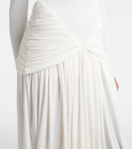 Ruched crepe jersey midi dress - Ferragamo - Modalova