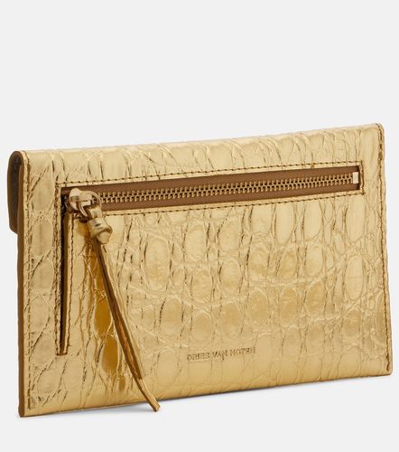 Embossed metallic leather clutch - Dries Van Noten - Modalova