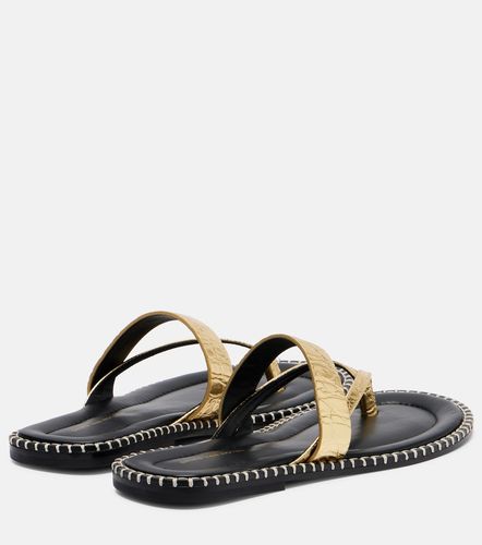 Croc-effect leather thong sandals - Dries Van Noten - Modalova