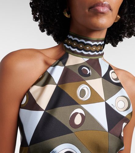 Top Occhi de sarga de seda con cuello halter - Pucci - Modalova