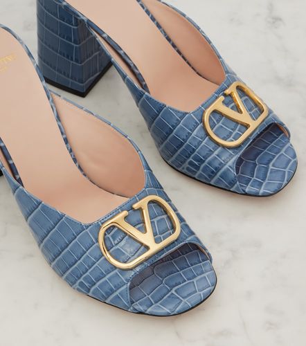 VLogo croc-effect leather mules - Valentino Garavani - Modalova
