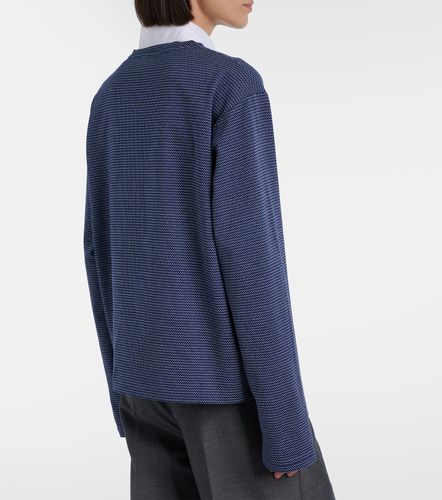 Camiseta de jersey de algodón a rayas - Miu Miu - Modalova