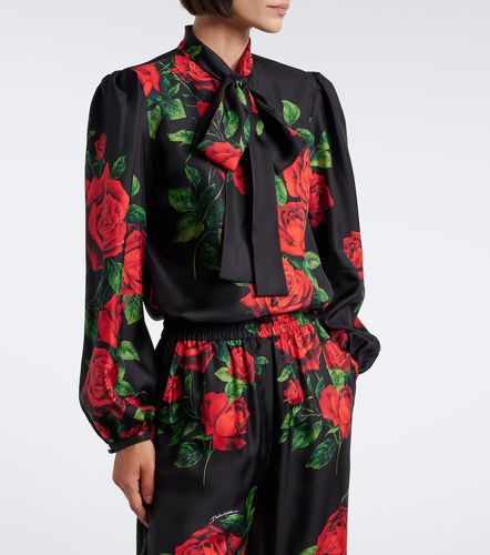 Schluppenbluse aus Seidensatin - Dolce&Gabbana - Modalova