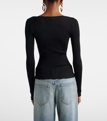 Saint Laurent Top in seta a coste - Saint Laurent - Modalova