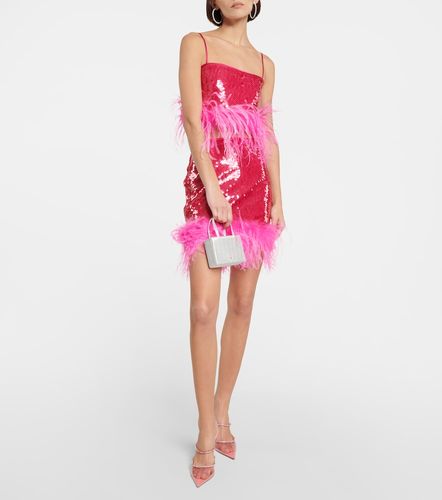 Sequined feather-trimmed miniskirt - Giuseppe di Morabito - Modalova