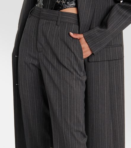 Pantaloni regular a vita alta gessati - Alessandra Rich - Modalova