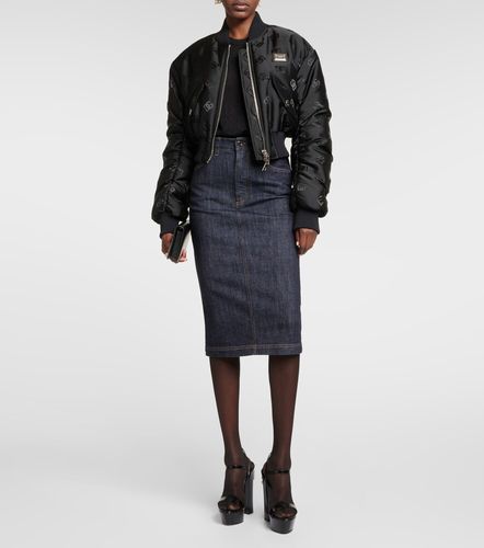 Jersey jacquard con logo y encaje - Dolce&Gabbana - Modalova