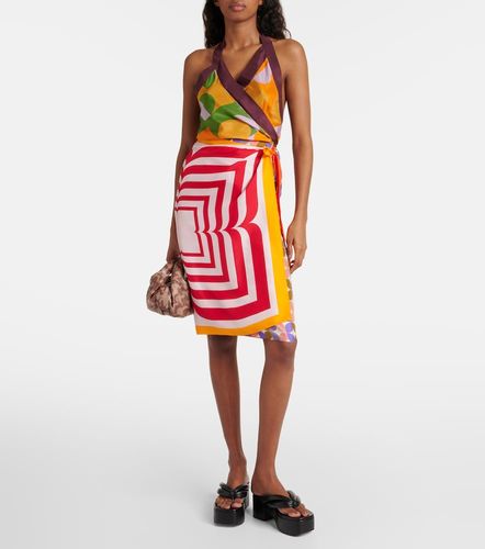 Printed halterneck silk pongee top - Dries Van Noten - Modalova
