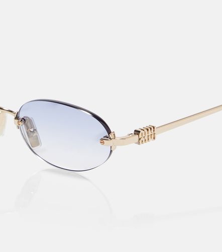 Miu Miu Logo oval sunglasses - Miu Miu - Modalova