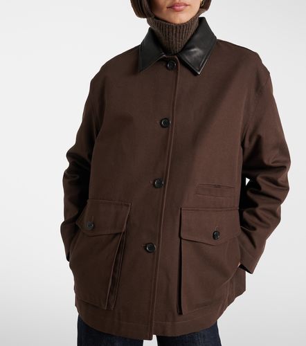 Leather-trimmed cotton jacket - Nili Lotan - Modalova