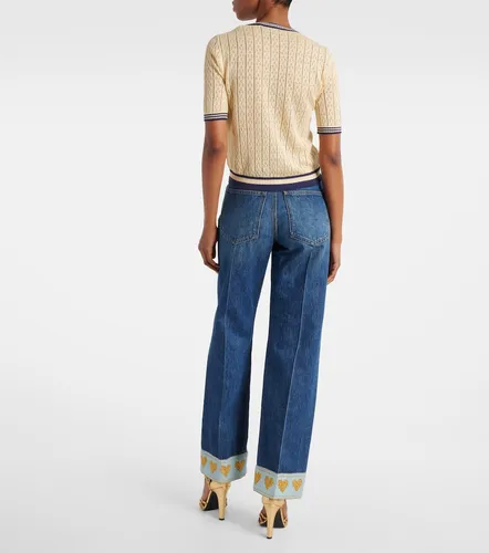 Cable-knit linen-blend cardigan - Valentino Garavani - Modalova
