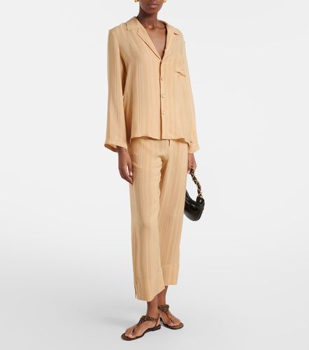 Pantaloni in seta a righe - Saint Laurent - Modalova