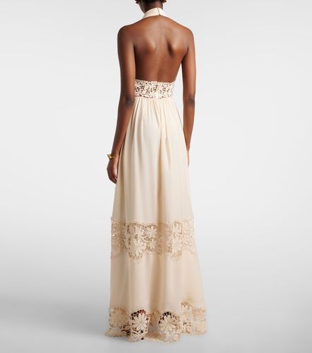 Robe aus Georgette und Makramee - Elie Saab - Modalova
