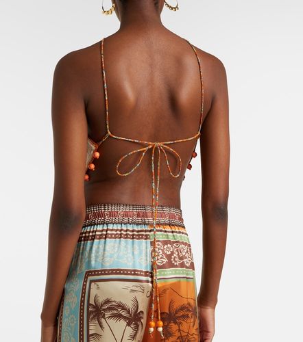 Marva beaded crochet open-back cotton top - Alemais - Modalova