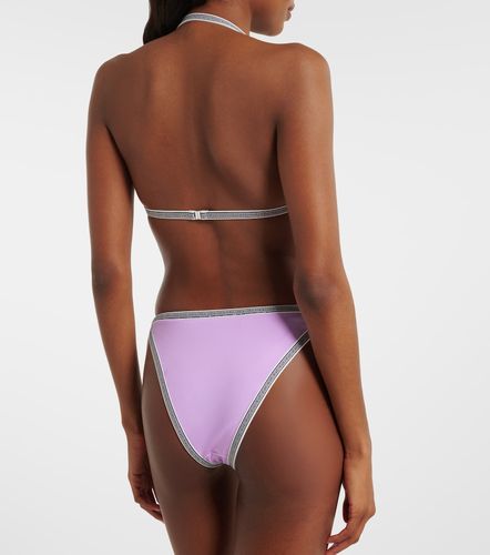Braga de bikini bordada con logo - Versace - Modalova