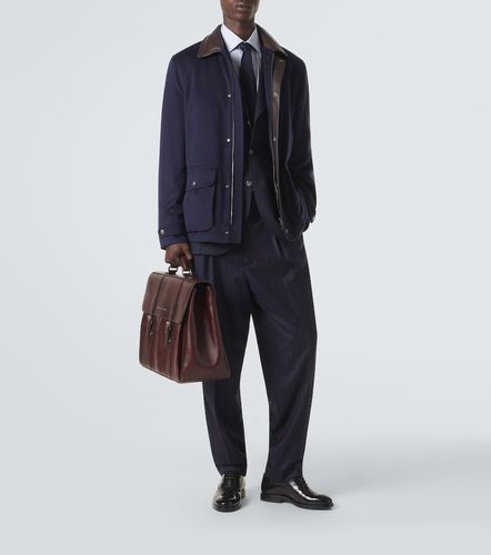 Giacca in lana con pelle - Brunello Cucinelli - Modalova