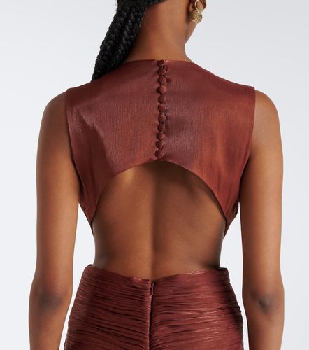 Silla cut-out pleated LurexÂ® georgette gown - Costarellos - Modalova