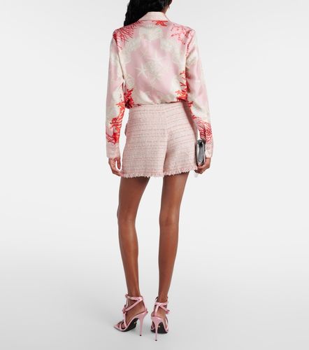 Versace Shorts de tweed con flecos - Versace - Modalova