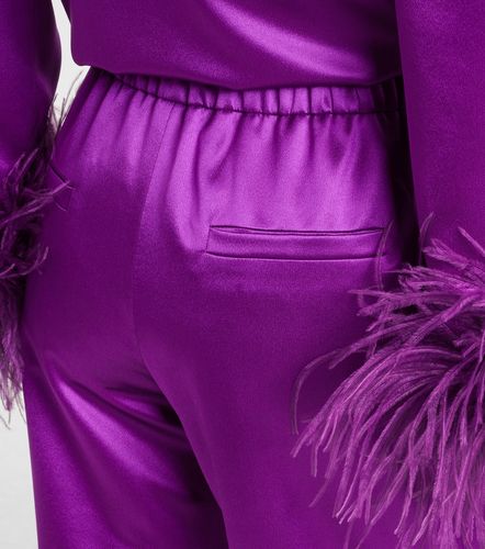 Pantalones anchos de satén de seda - Valentino Garavani - Modalova