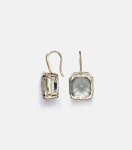 Pendientes de oro de 14 ct con amatitas y diamantes - Mateo - Modalova