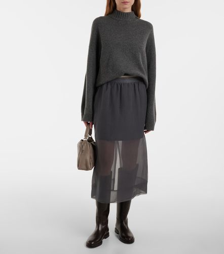 Falda midi semitransparente de seda - Brunello Cucinelli - Modalova