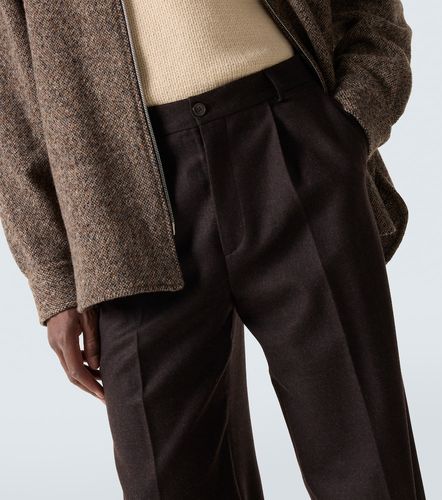 Wool flannel wide-leg pants - Dries Van Noten - Modalova