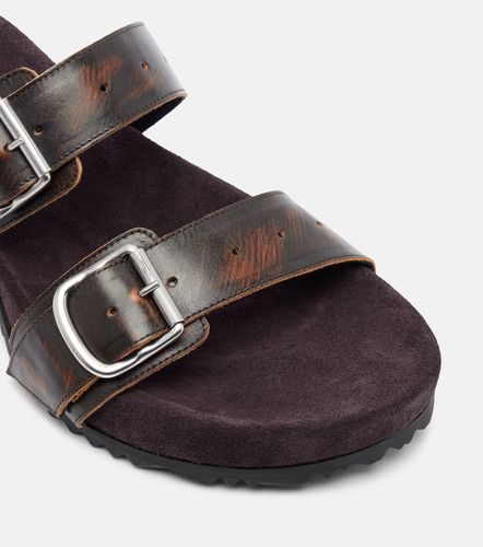 Leather and suede slides - Dries Van Noten - Modalova