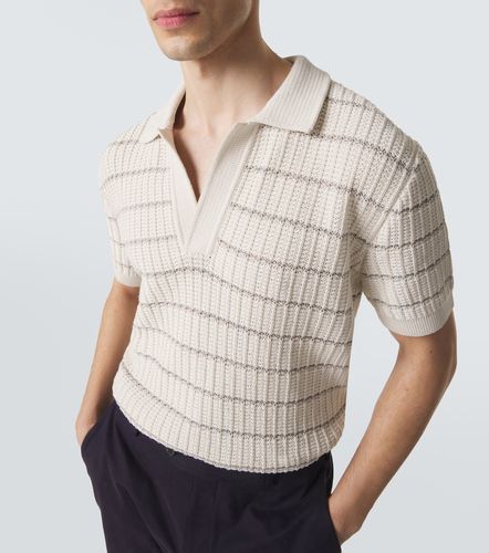 Polo in cotone e lino con ricamo - Brioni - Modalova