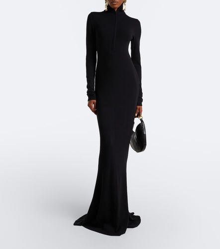 Turtleneck wool-blend jersey maxi dress - Mugler - Modalova