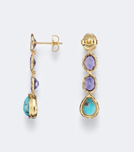 Pendientes de oro de 18 ct con iolitas y turquesas - Octavia Elizabeth - Modalova