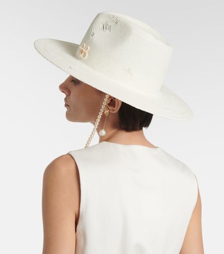 Sombrero fedora de paja con perlas sintéticas - Ruslan Baginskiy - Modalova
