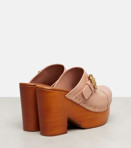Jeannette 80 studded leather clogs - Chloe - Modalova