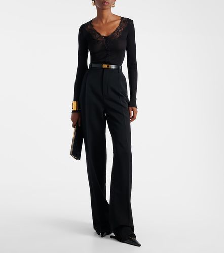 Top aus Seide mit Spitze - Saint Laurent - Modalova