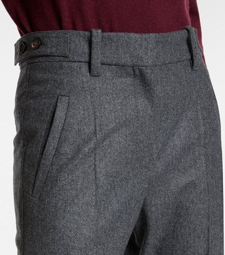 Pleated virgin wool straight pants - Brunello Cucinelli - Modalova