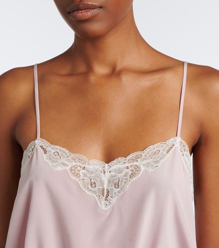 Chloé Top in seta crêpe de chine con pizzo - Chloe - Modalova