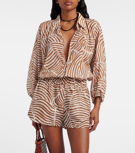 Camisa oversized Moana de algodón estampada - ViX Paula Hermanny - Modalova